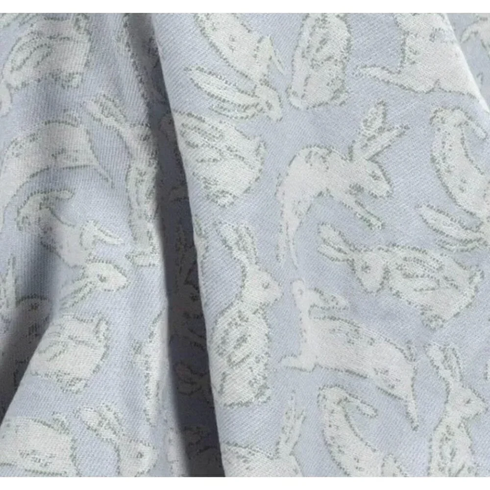 Target Woven Jacquard Bunny Easter Throw Blanket Blue Threshold™